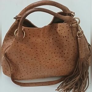 SOLD G.I.L.I. Ostriches Leather Handbag